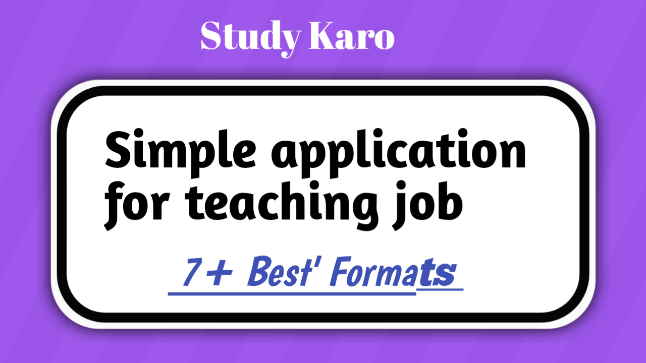 Simple application for teaching job