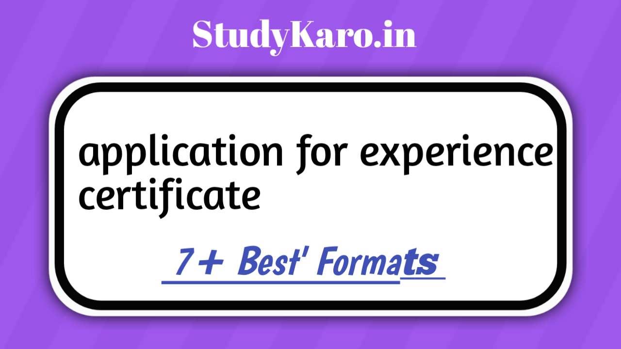 Application For Experience Certificate – 7+ Different Format