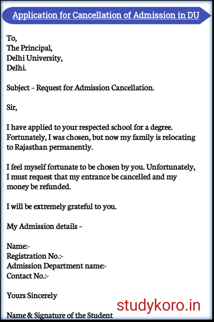 Application for Cancellation of Registration