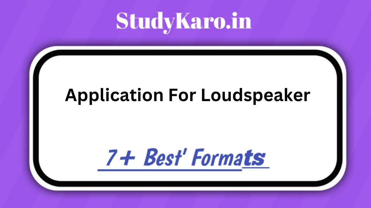 Application For Loudspeaker – 5+ Formats