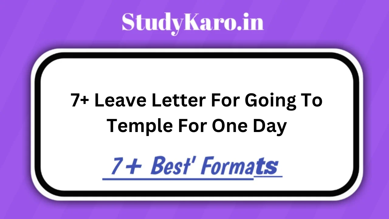 7+ Leave Letter For Going To Temple For One Day